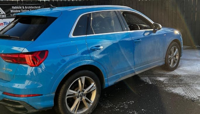 Blue Audi Window Tint